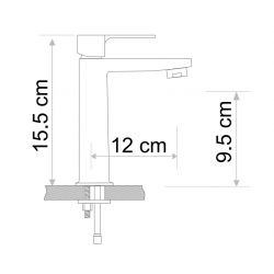 Μπαταρία Νιπτήρος Forte Mix M1602 Chrome